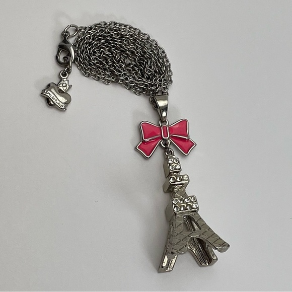 Born to Rule Pink Bow Eiffel Tower Necklace - Picture 5 of 13